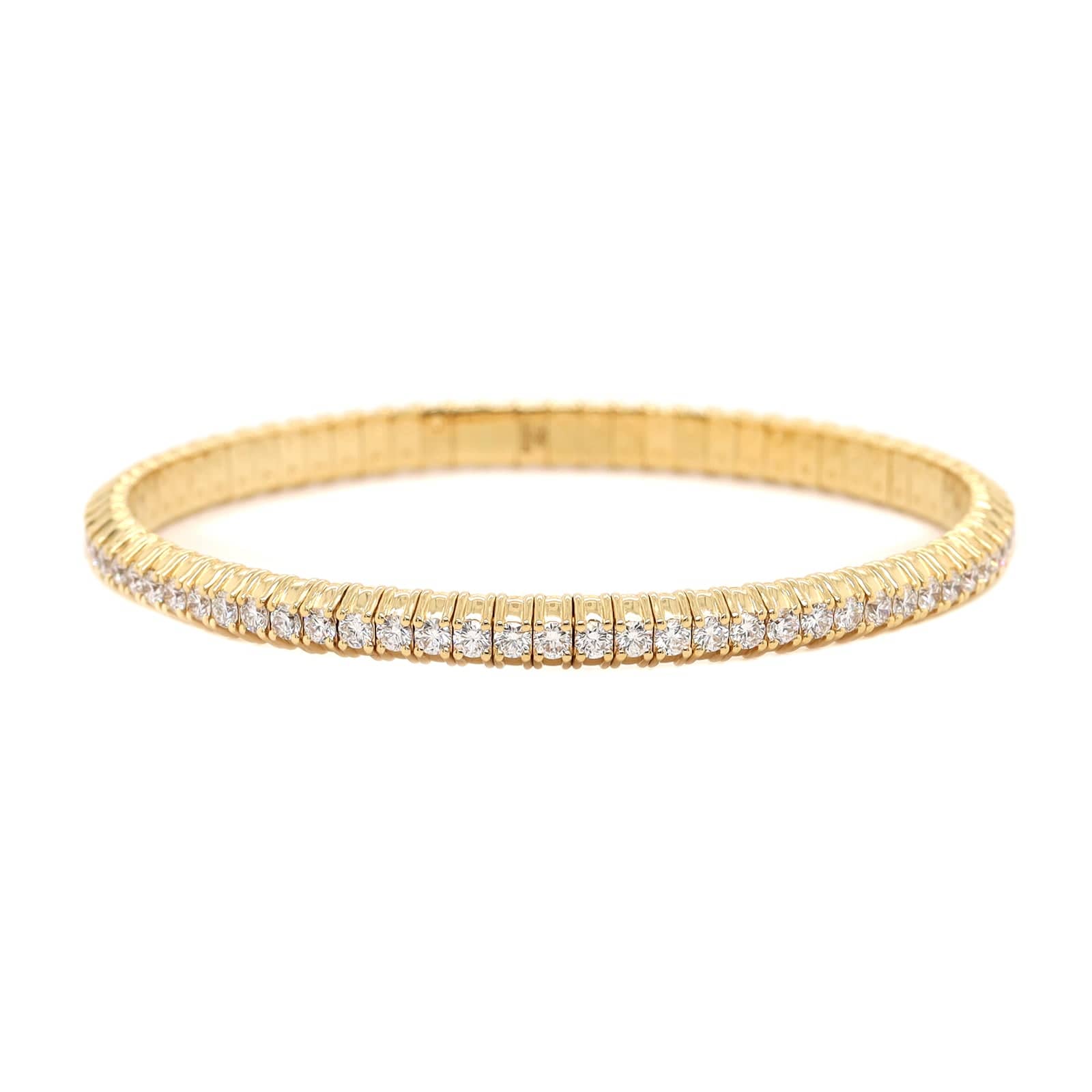 Zydo 18K Yellow Gold Single Row Diamond Stretch Bracelet