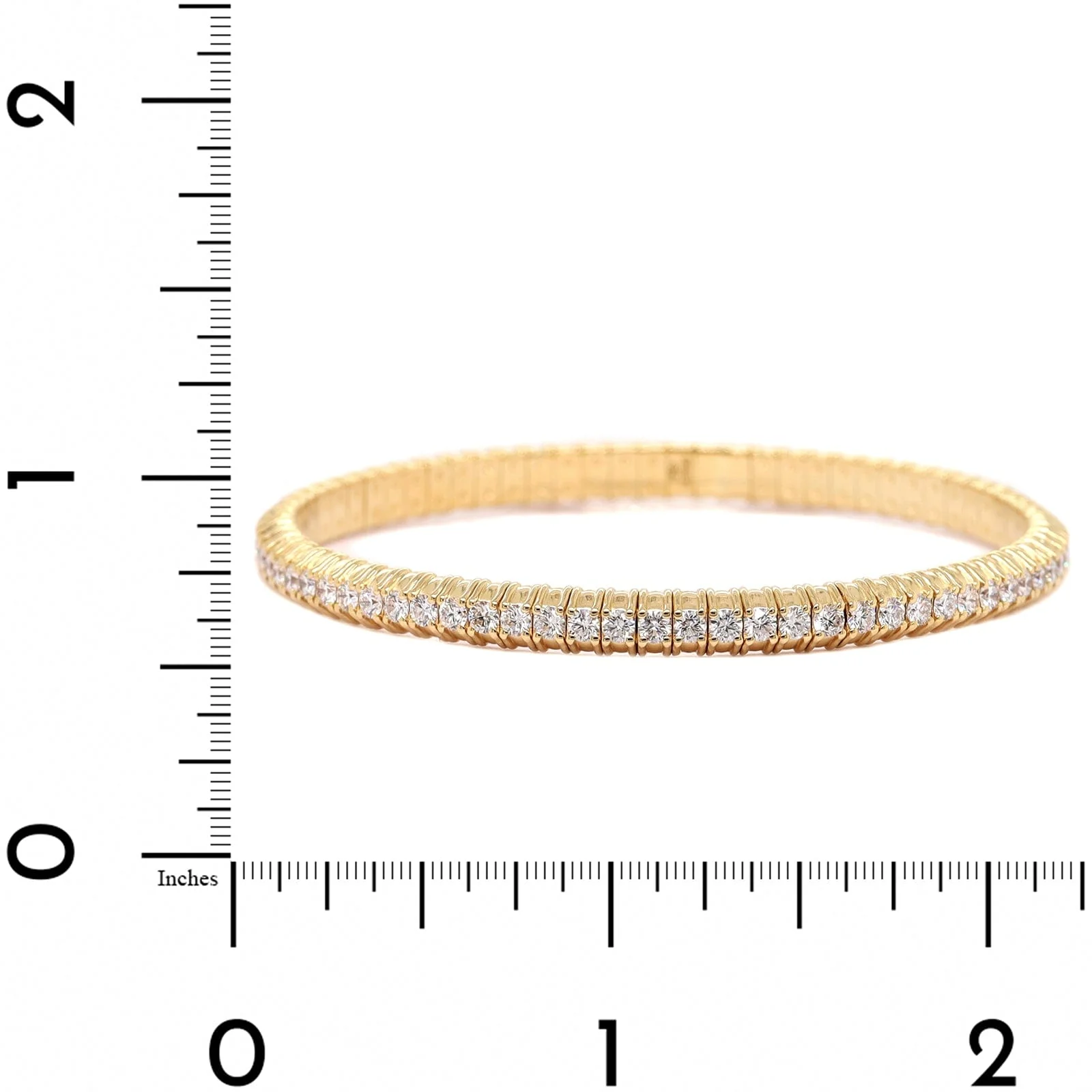 Zydo 18K Yellow Gold Single Row Diamond Stretch Bracelet - Image 3