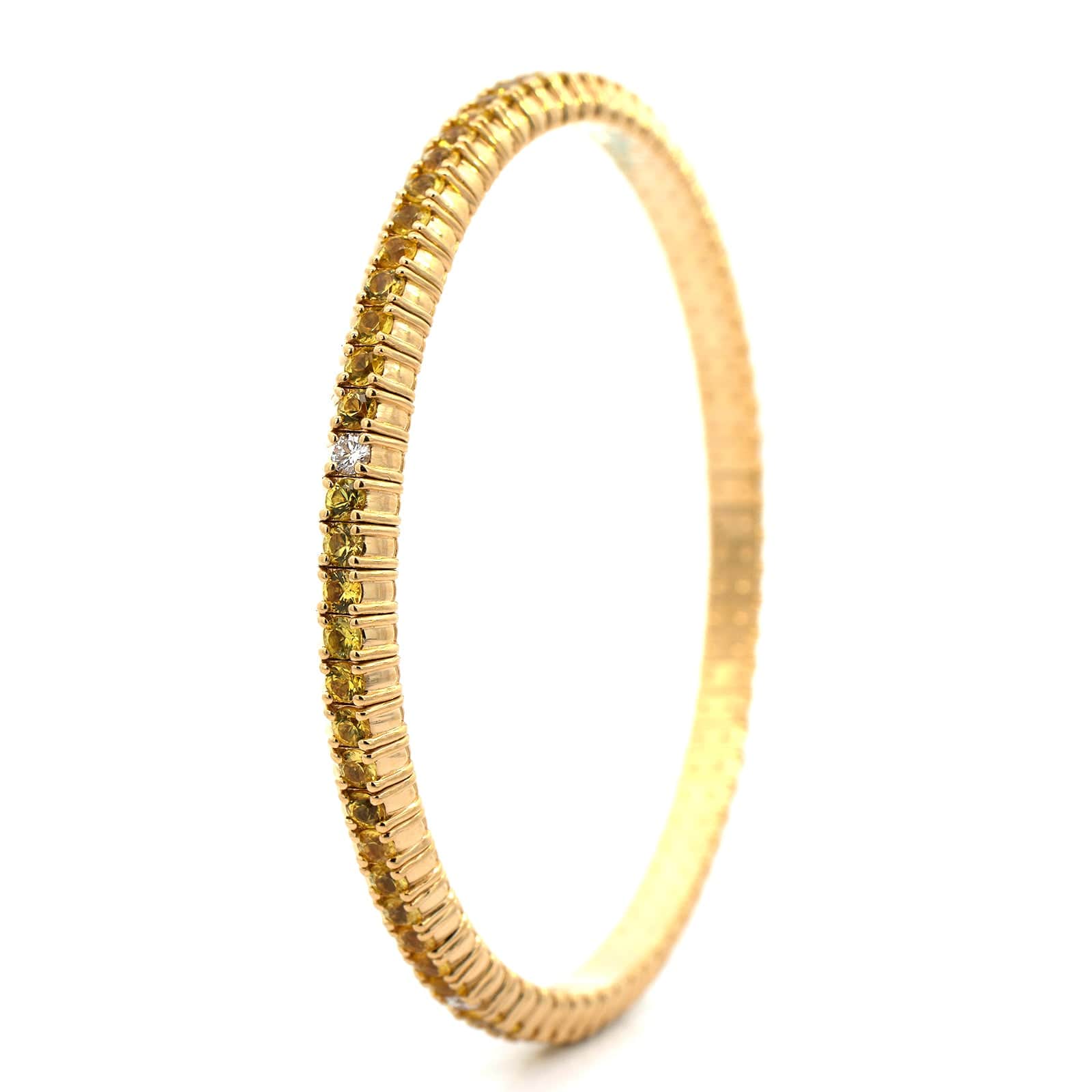 Zydo 18K Yellow Gold Yellow Sapphire and Diamond Stretch Bracelet - Image 2