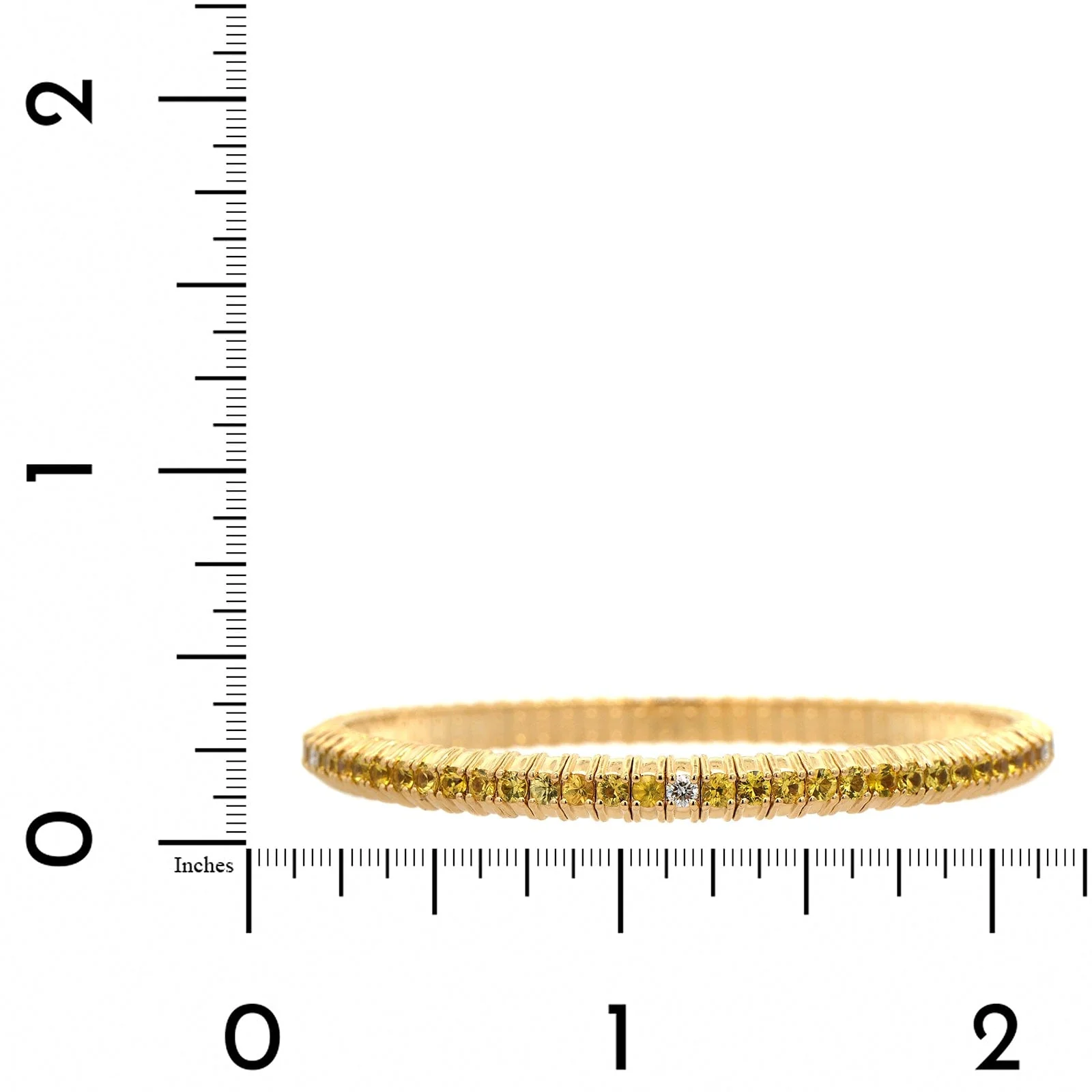 Zydo 18K Yellow Gold Yellow Sapphire and Diamond Stretch Bracelet - Image 3